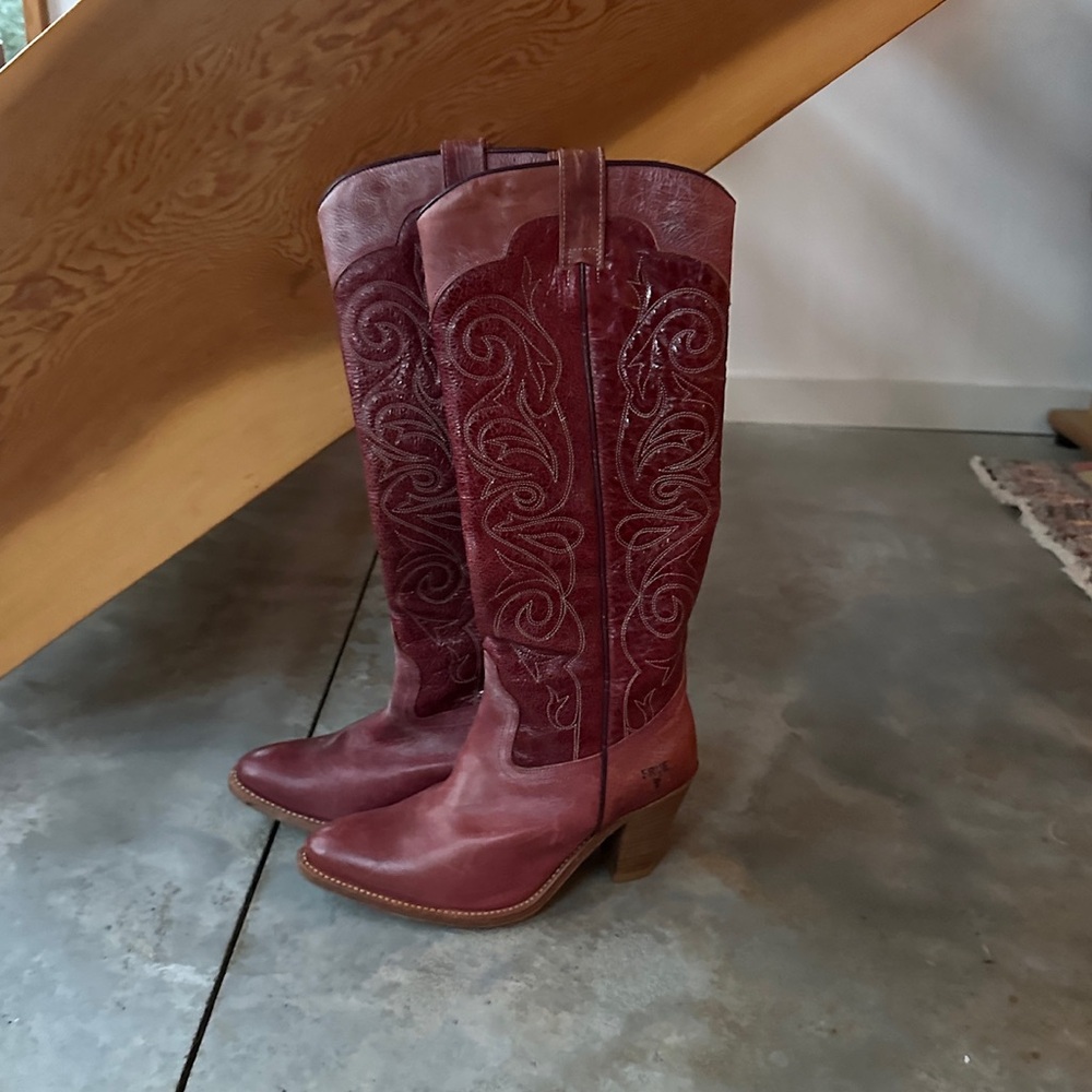 Frye Women's Red Heeled Boots - Picture 2 of 10
